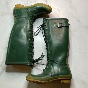 Hunter Tall Lace Up Walting Boots